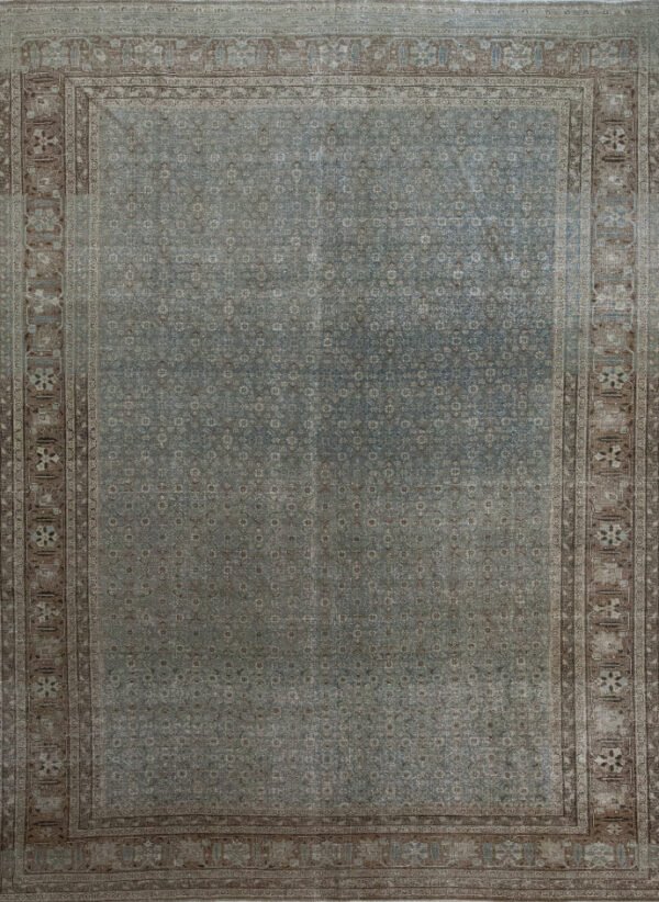 Antique Rug 9’08×12’03 Green Tabriz 10061075