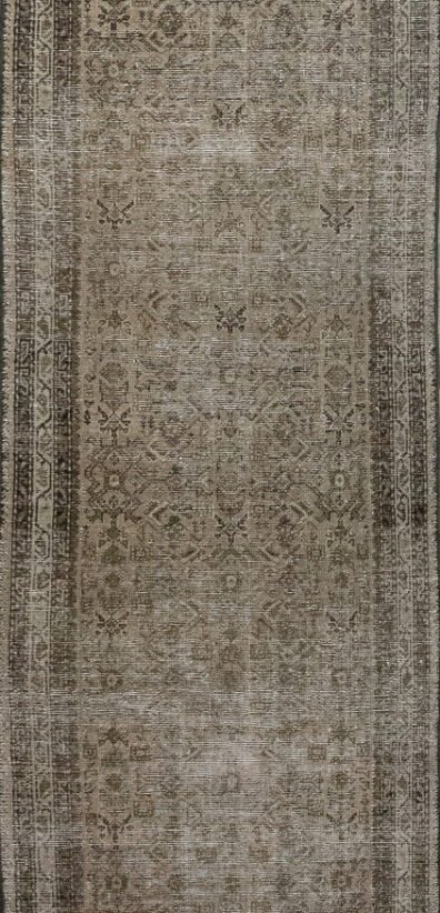 Antique Rug 2’11×12’05 Brown Tabriz 10061085