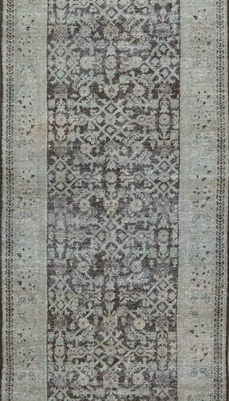 Antique Rug 3’02×10’09 Brown Tabriz 10061101