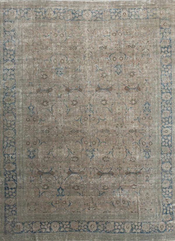 Antique Rug 10’09×13’09 Gray Tabriz 10061130