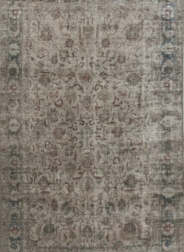 Antique Rug 6’10×11’02 Gray Tabriz 10061135